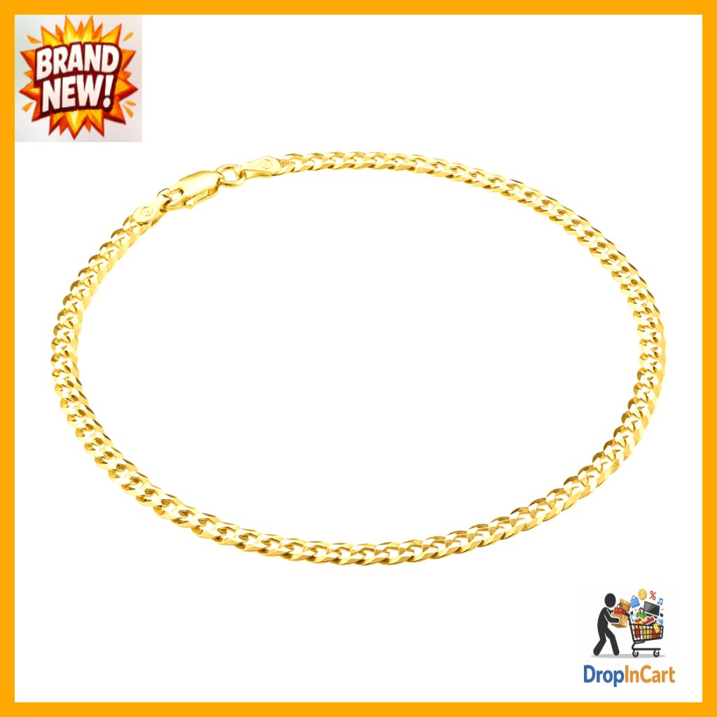 18k Gold Plated Sterling Silver Anklets Waterproof Tarnish Resistant Classic